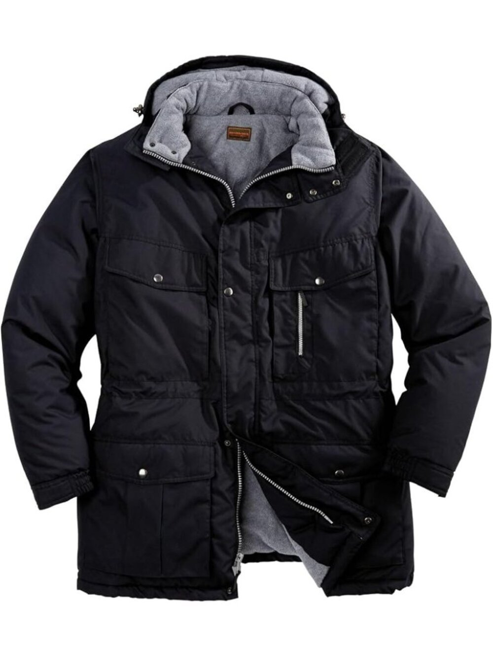 Boulder Creek Men's Big & Tall 5XL Fleece-Lined Parka Detachable Hood 6 Pockets
